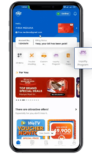 <p>Masuk menu “Loyalty Program” di aplikasi My FirstMedia</p>